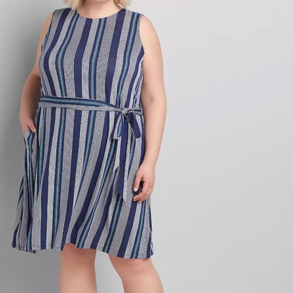 Belted Swing Dress With Back-cutout
